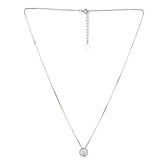 Classic Halo Diamond Solitaire Necklace - silvermark